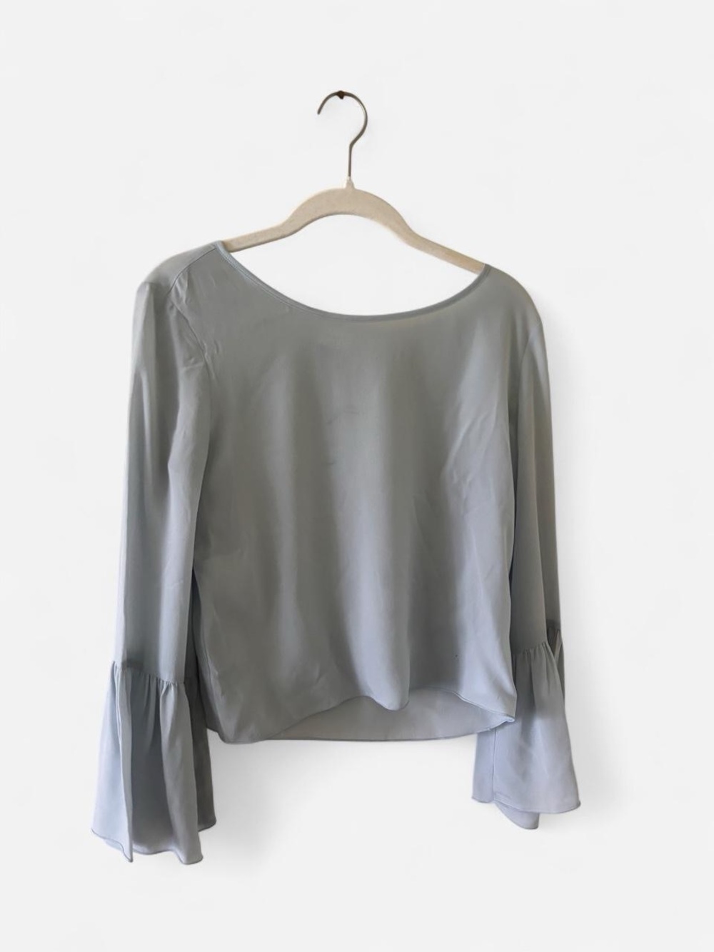 Aritzia Babaton Willow Blue Semi Sheer Blouse